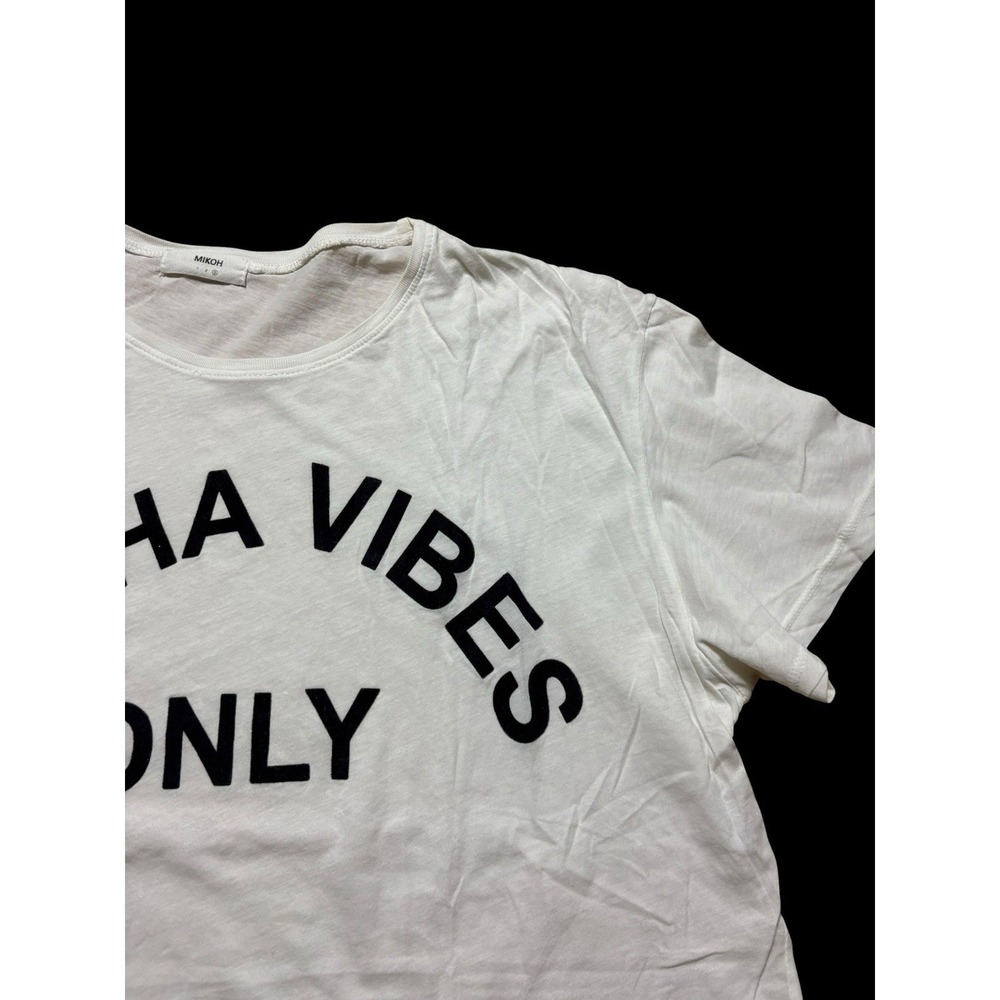 MIKOH "Aloha Vibes Only" White Tee Size 3 (L) Beach Boho 100% Cotton Graphic Tee - Picture 3 of 10